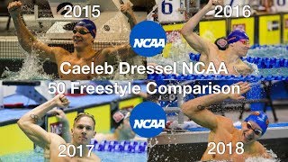 Caeleb Dressel: NCAA 50 Freestyle Comparison (2015-2018)