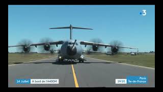 JRI - Répétitions du 14 juillet à bord du A400M, un avion de transport militaire