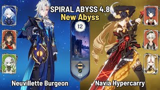 NEW SPIRAL ABYSS 4.8 | C0 Neuvillette Dehya Burgeon | C0 Navia Hypercarry F2P Team | Genshin Impact