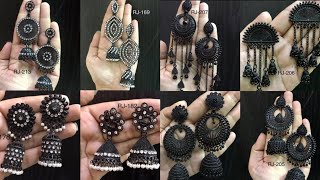 Fantastic Black Metal Earring .Jumkha Earrings, Hoop Earrings ,Kundan Earrings. Fashion Fiesta.