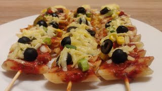 Penne Pasta on sticks 🥢 (Pizza 🍕 Style) • NEW SNACKS RECIPE • CHEESY PASTA STICKS