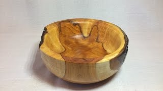 Wood turning - Natural edge Yew bowl