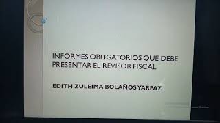 INFORMES OBLIGATORIO- REVISOR FISCAL