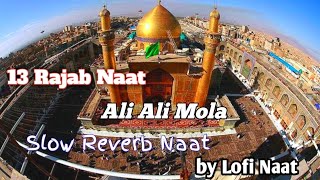 Ali Ali Mola-Masjid Bole mola || 13 Rajab New Naat 2023 || (Slow+Reverb) Lofi Naat #FarhanAliWaris