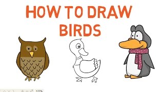 How to draw a Bird for kids | Bird Drawing Lesson Step by Step - Simply E-learn kids