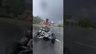 Insane Yfz drifts. Crazy man on atv. Major flood. Don’t try at home. Cops actually called.