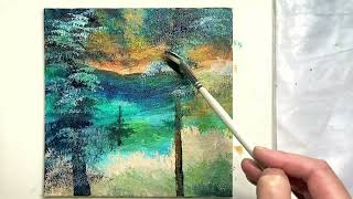 The Beauty of Snowy Lake/ Easy Acrylic Painting Tutorial For Beginners Step By Step #417