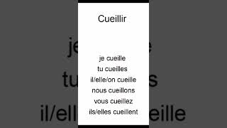 le verbe cueillir conjugué au présent en français #apprendrefrancaisnassim