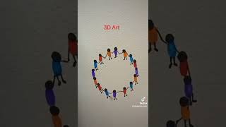 3 D art #easydrawingideasforkids #art #youtubeshorts