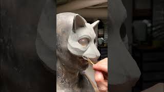 Raking down my cat mask sculpture