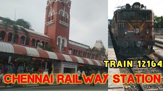 train 12164 departure chennai railway station #chennairailwaystetion#12164#chennaiexpress#railway