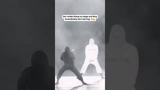 Fan rushes #Kanye on stage and they immediately start dancing      #kanyewest #ye #yzy #kanyememes