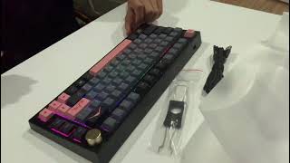 MATHEW TECH MK80 JTK Night Sakura Gasket mechanical keyboard ,75% 3-mode ,KTT red wine Switch