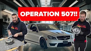 C63 CARNAGE cutting open the MCT WET CLUTCH! Mercedes Edition 507 c63 under the grinder!