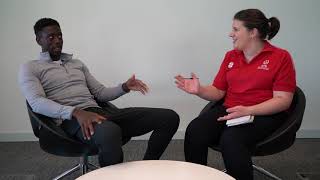 Team GB Athlete Reece Prescod Interviewed at World School Games in Dubai.