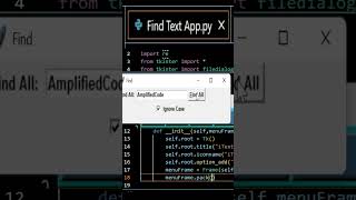 Find All👌| Python #tkinter #coding #shorts