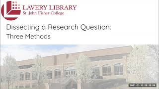 Dissecting a Research Question: Three Methods