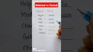 Informal vs Formal English - SeeCrack #seecrack #englishshorts #youtubeshorts