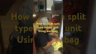 how to clean split type aircon indoor unit using washbag