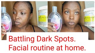 FACIAL ROUTINE AT HOME//battling dark spots #battlingdarkspots#darkspots