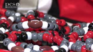 Cypress Woods Elementary students make spirit bracelets for the Bucs to wear in Super Bowl LV