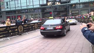 Gumball 3000 Geoff Searle arriving Helsinki by taxi