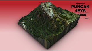 PUNCAK JAYA TOPOGRAFICA 3D MAP