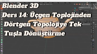 Blender 3D Ders 14: Üçgen Topolojiden Dörtgen Topolojiye Tek Tuşla Dönüştürme