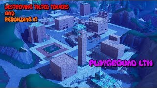 DESTROYING TILTED TOWERS AND REBUILDING IT! - PlayGrounds LTM (Fortnite Battle Royale)