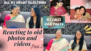 தமிழில்:Reacting to childhood photos with Paati PART 2 | Newborn Photos | First-Time walking video