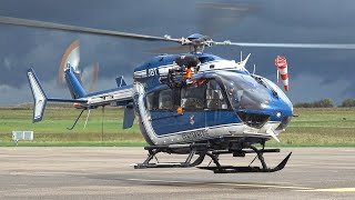 Airbus Helicopters EC145 Gendarmerie takeoff at Nancy airport | #helicopter