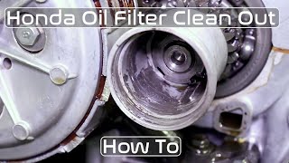 Honda CB350 CB360 CB450 Oil Filter Clean How To