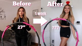 WEIGHTED HULA HOOP CHALLENGE! | I used a WEIGHTED HULA HOOP EVERYDAY for 1 WEEK!! | Before and After