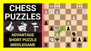 Chess Puzzles to Practice. Themes: Advantage, Short puzzle, Middlegame. Learn Chess