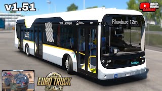 ETS2 v1.51 | Electric Blue Bus | Paris to Brussels Passengers Transport | Euro Truck Simulator 2