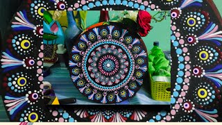 Simple Dot mandala art | mandala dot art Step by step | Dot mandala art on MDF board |