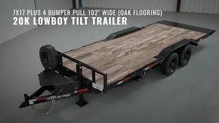 20k LB GVWR Bumper Pull Lowboy Tilt Trailer