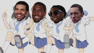 Rappers' Ordinary Lives (Drake, Kanye West, Lil Wayne, Eminem vs. Nichijou)