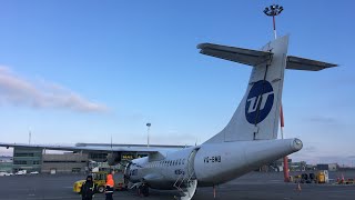 Самолёт едет задом! Запуск, руление и взлёт ATR 72-500 VQ-BMB Ютэйр (Utair) взлёт из Уфы