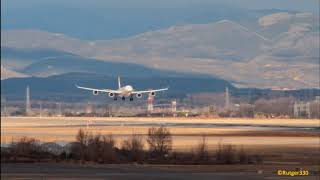 Iberia A340-600 landing RW18R at madrid barajas Airport