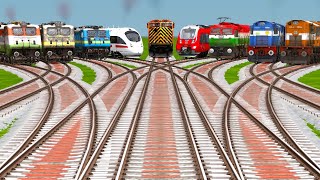 9️⃣ TRAINZ CROSSING EACH OTHER AT CUVERD BRANCHED🎁GRANDIENT RAILROAD TRACKS | Indian Locomotive