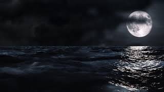 Moon Over Sea at Night | Copyright Free Footage