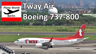 T'way Air 티웨이항공 Boeing 737-800 *HL8294* landing at Taipei Taoyuan Airport