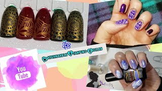 Youtubers nail art stamping weekly collabs | watermarble stamping