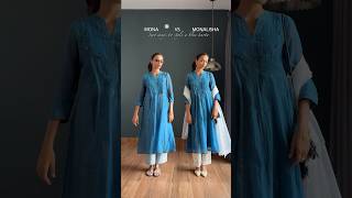 Two ways to style a blue kurta 🦋