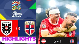 Österreich - Norwegen (5-1) Höhepunkte | UEFA Nations League 2024 | Austria vs Norway