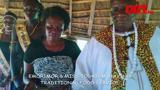 PAPA EMORIMOR & MISS TOURISM UGANDA/TESO ENJOYING ITESO TRADITIONAL FOOD😋