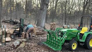 Stocking the wood pile  - Our current workout routine - Our Big House in the Little Woods