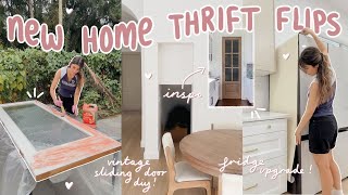 THRIFT FLIP WITH ME 🏠 vintage sliding door, fridge upgrade + new home updates!