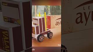 10 wheel truck එකක් හදමුද​ 🔥 | How to make small toothpaste box container truck at home #shorts